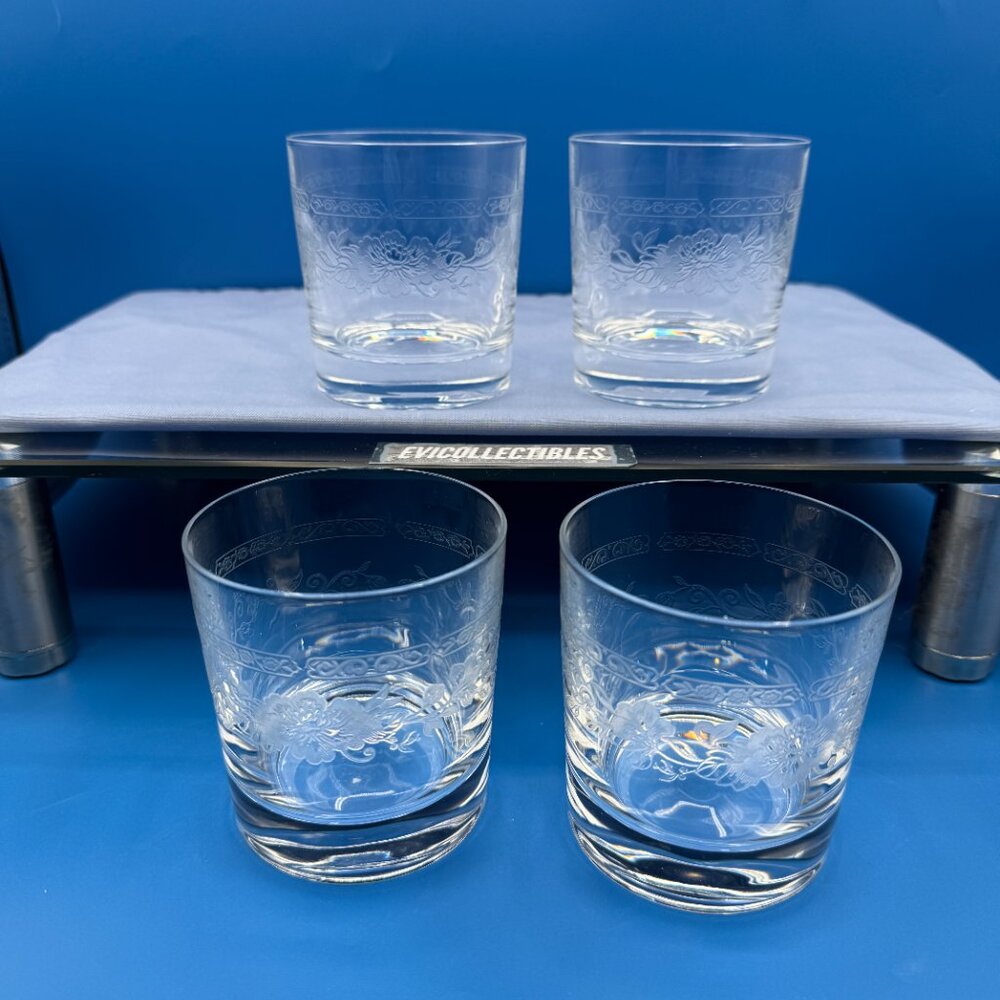 Vintage Cristal d'Arques Durand Dampierre Pattern Rock Tumblers, Set of 4